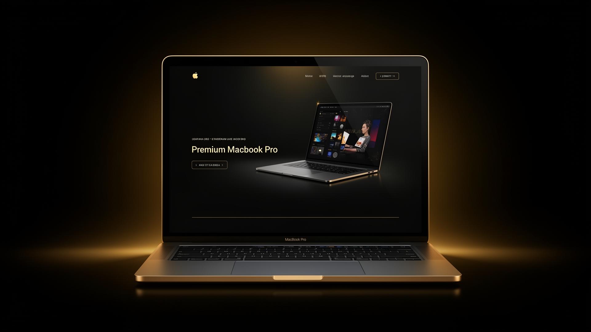 Mockup MacBook con presencia digital premium